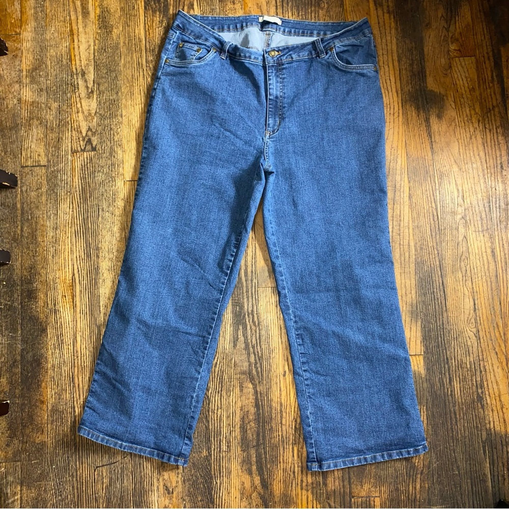 Woman Within Women Blue Stretch Denim Jeans 18W Petite